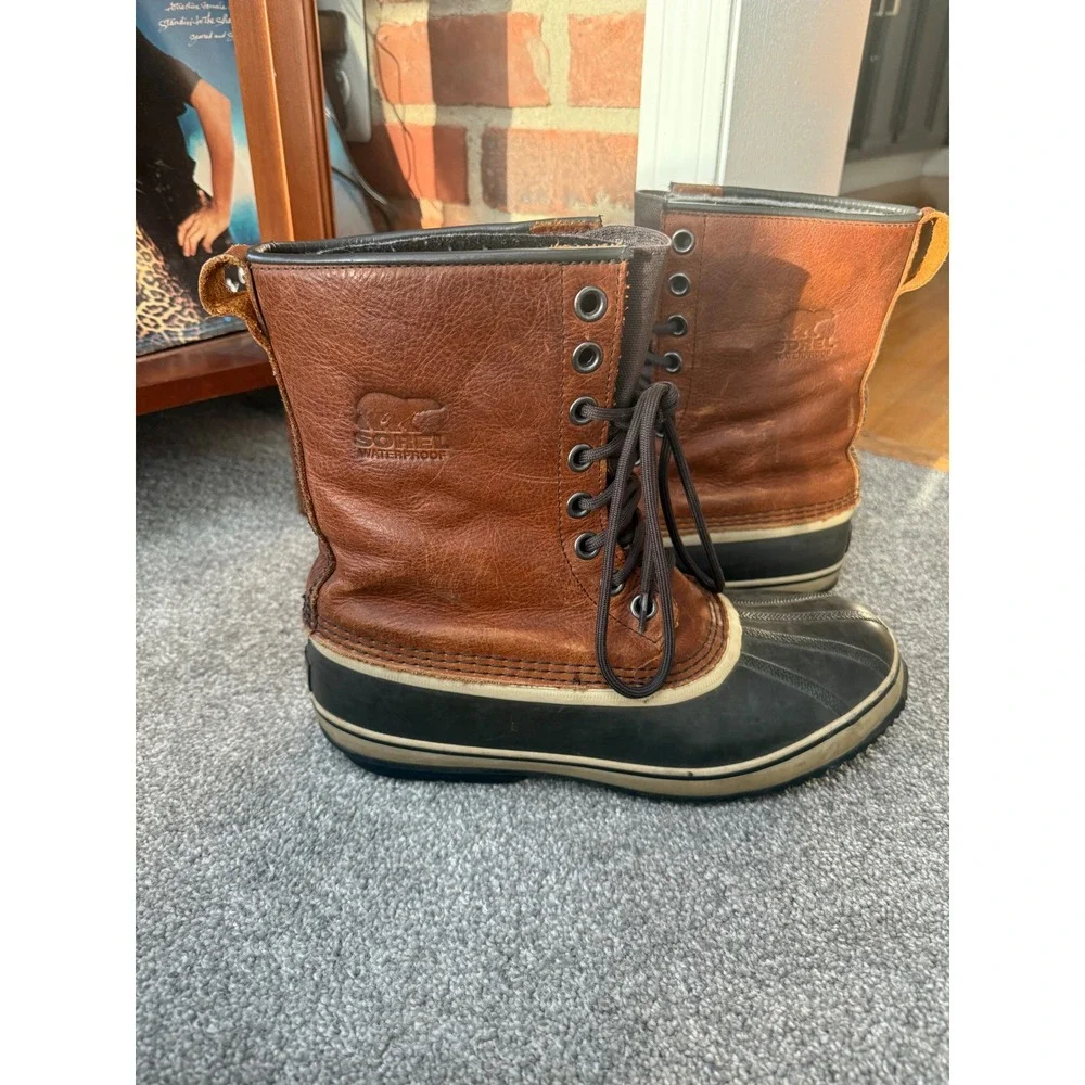 Sorel‎ Mens 11 NM 1561-256 Premium Snow Boot Duck Lined Waterproof Brown Barn